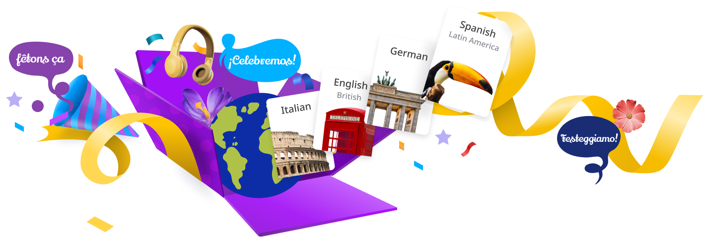 Rosetta Stone gift box with ribbon.